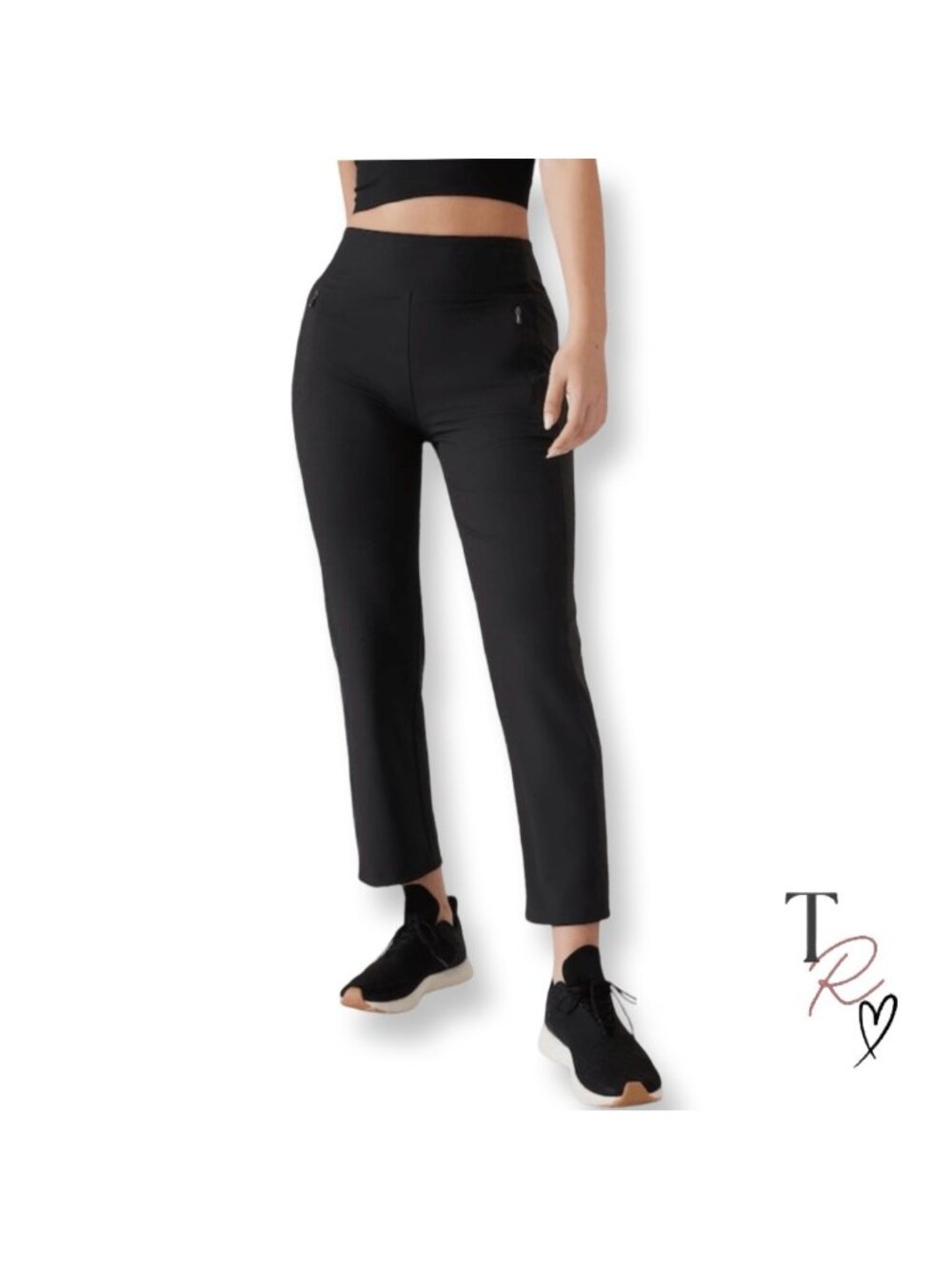 Athleta Fairway Straight Leg Casual Athletic Golf Pants in Black Size 14